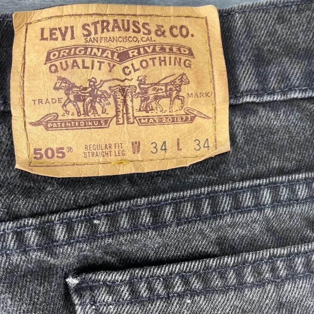 Vintage Levis 505 Orange Tab Jeans Mens 34x34 Black Made in USA 1995 Straight